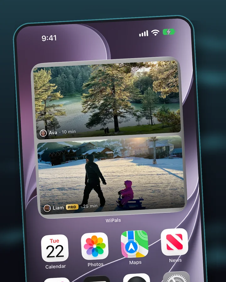 Ana ekran fotoğraf widget'ı, büyük boy: iki arkadaşın en taze karesi