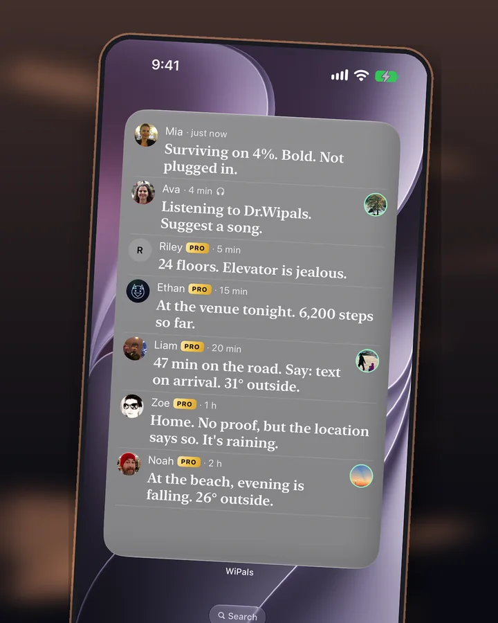 iOS 27 ekstra büyük çember widget'ı: yedi arkadaşın son cümlesi alt alta